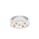 Bague Sabrina Incurvée en argent 950, saphirs, rubis et pierres fines
