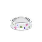 Bague Sabrina Incurvée en argent 950, saphirs, rubis et pierres fines