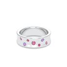 Bague Sabrina Incurvée en argent 950, saphirs, rubis et pierres fines
