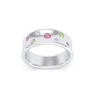 Bague Sabrina Incurvée en argent 950, sept pierres fines en dégradé