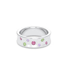 Bague Sabrina Incurvée en argent 950, sept pierres fines en dégradé
