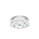 Bague Sabrina Incurvée en argent 950, sept pierres fines en dégradé