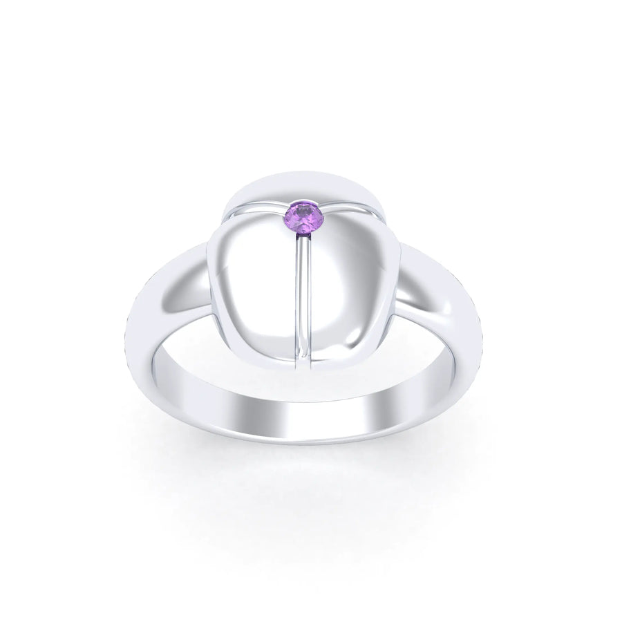 Bague de joaillerie en argent 950, vue de détail, fabriquée à l’atelier Bajoia de Sèvres