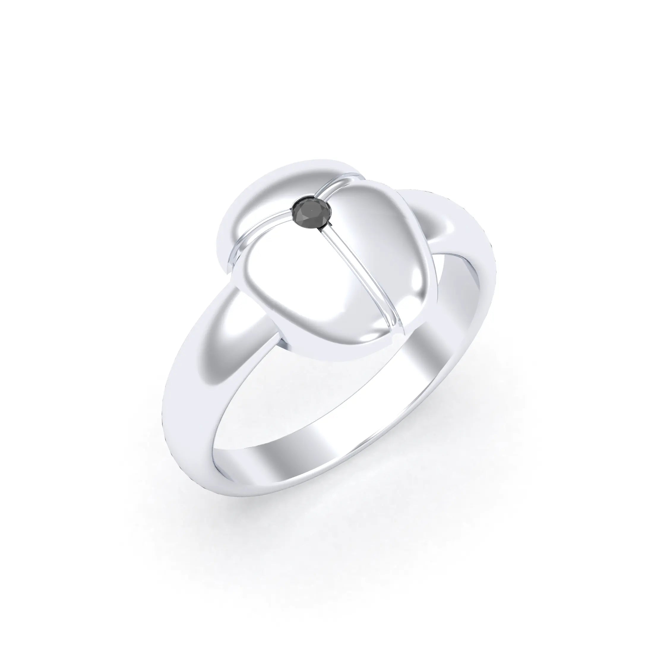 Bague Scarabée argent 950 sur mesure Diamant noir