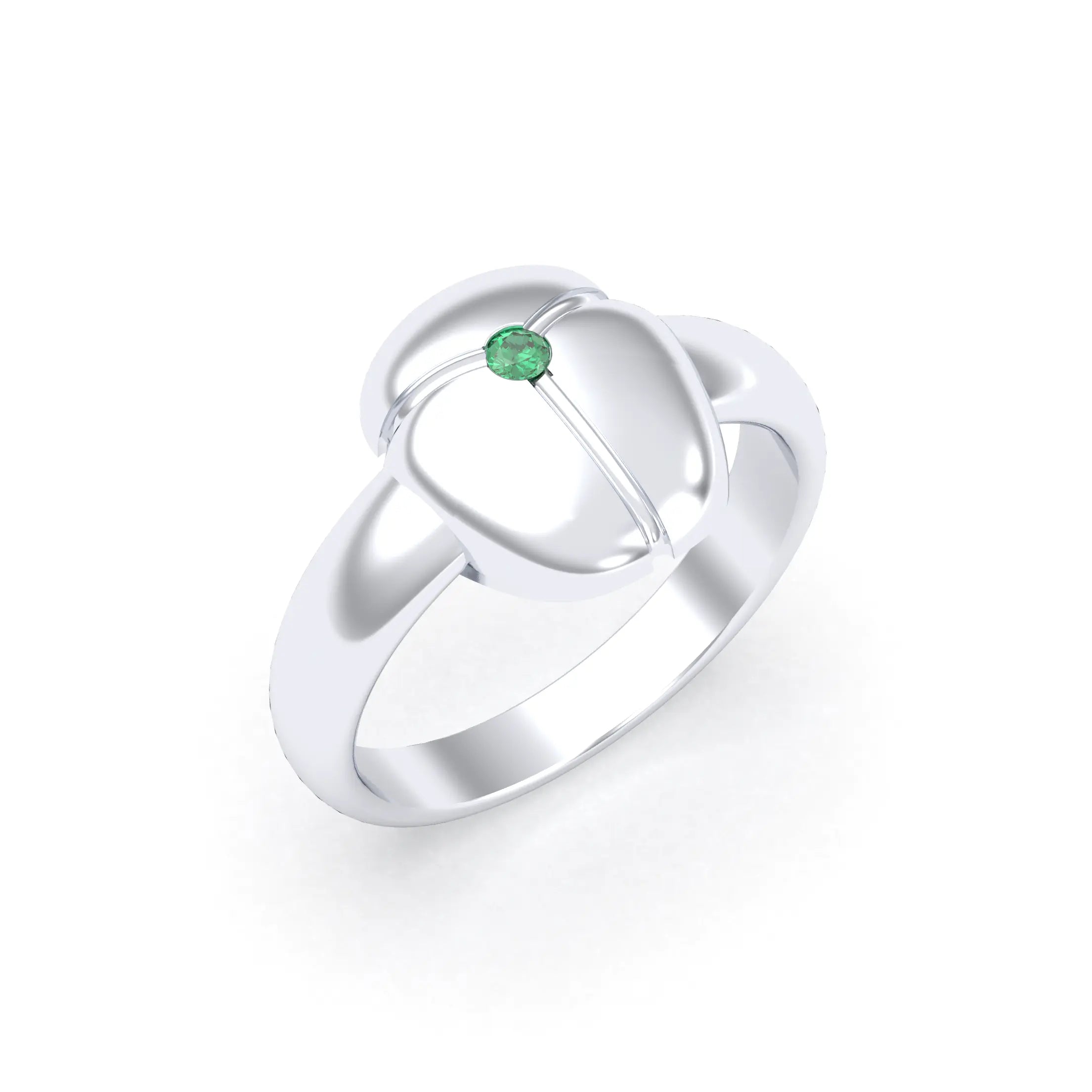 Bague Scarabée argent 950 sur mesure Emeraude