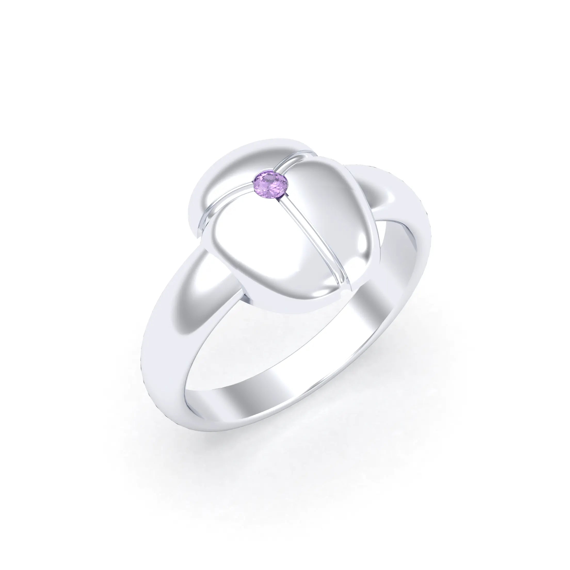 Bague Scarabée argent 950 sur mesure Saphir violet