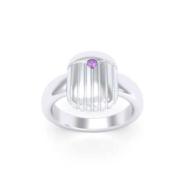 Bague Scarabée cannelée argent 950 personnalisable, autre vue