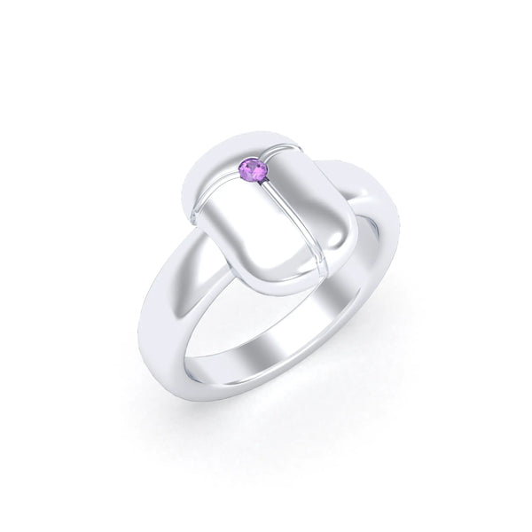 Bague Scarabée élancée argent 950 personnalisable Améthyste