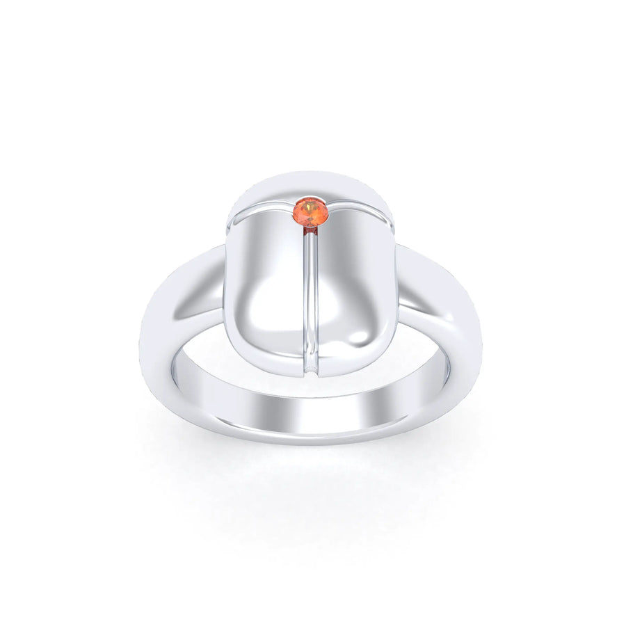Bague de joaillerie en argent 950, vue de détail, fabriquée à l’atelier Bajoia de Sèvres