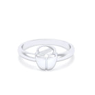 Bague Scarabée or blanc 18 carats sertie d'une pierre précieuse au choix