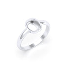 Bague Scarabée or blanc 18 carats sertie d'une pierre précieuse au choix Diamant noir