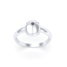 Bague Scarabée or blanc 18 carats sertie d'une pierre précieuse au choix