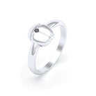 Bague Scarabée or blanc 18 carats sertie d'une pierre précieuse au choix