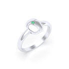 Bague Scarabée or blanc 18 carats sertie d'une pierre précieuse au choix Emeraude