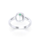 Bague Scarabée or blanc 18 carats sertie d'une pierre précieuse au choix