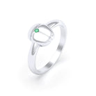 Bague Scarabée or blanc 18 carats sertie d'une pierre précieuse au choix