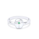 Bague Scarabée or blanc 18 carats sertie d'une pierre précieuse au choix