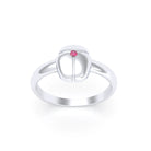 Bague Scarabée or blanc 18 carats sertie d'une pierre précieuse au choix