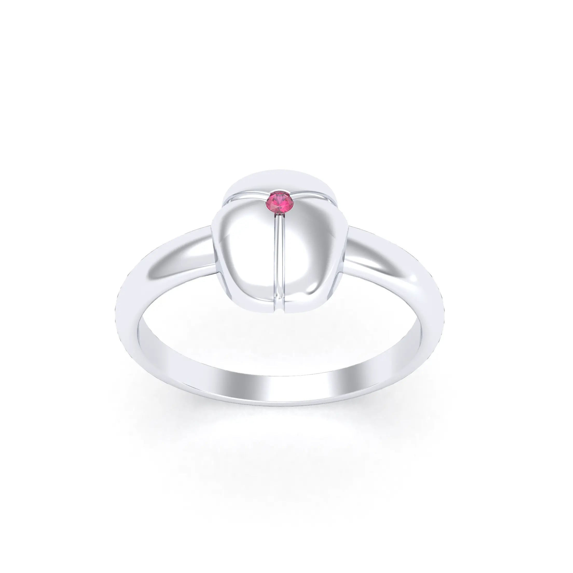 Bague Scarabée or blanc 18 carats sertie d'une pierre précieuse au choix