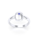 Bague Scarabée or blanc 18 carats sertie d'une pierre précieuse au choix
