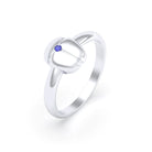 Bague Scarabée or blanc 18 carats sertie d'une pierre précieuse au choix
