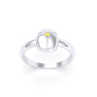 Bague Scarabée or blanc 18 carats sertie d'une pierre précieuse au choix