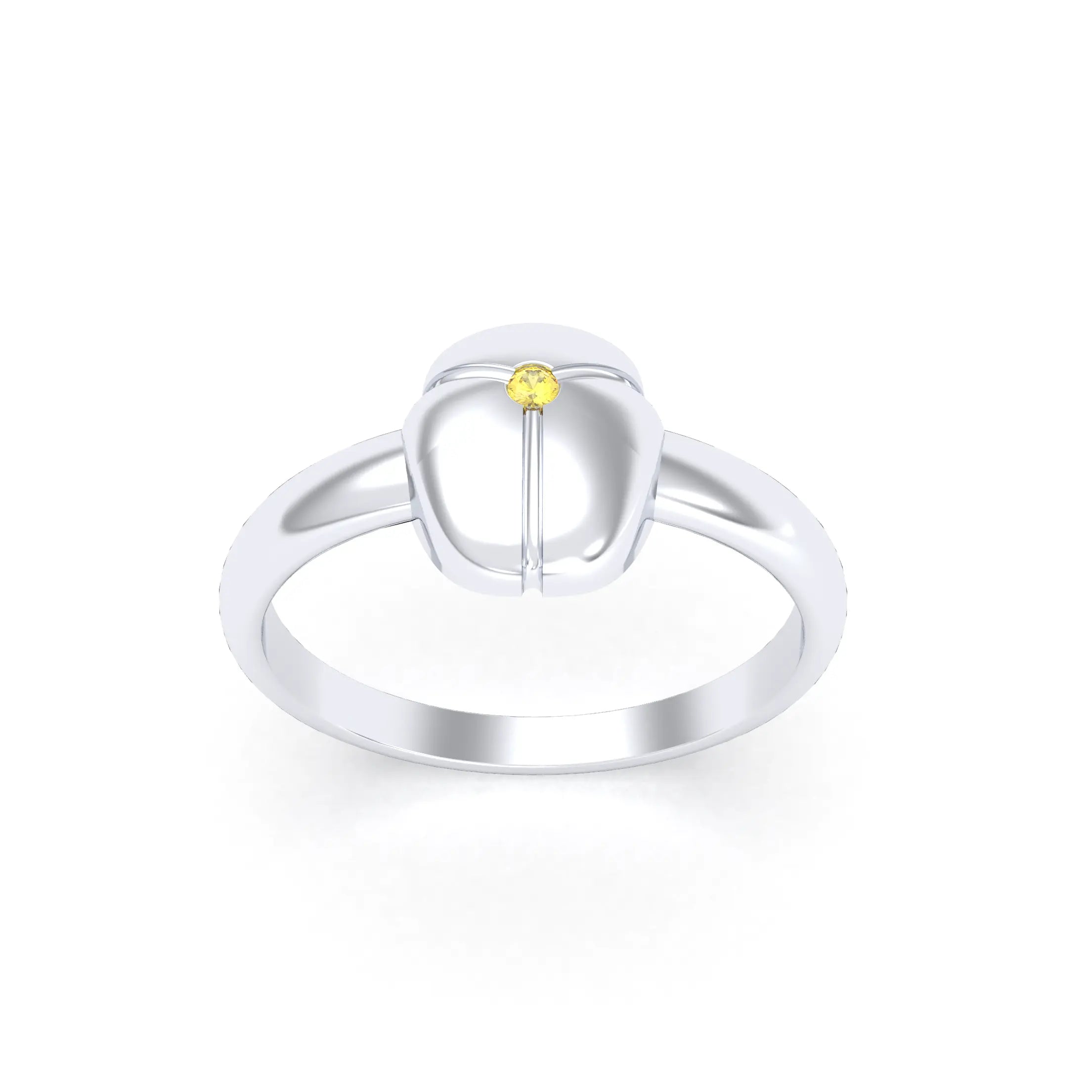 Bague Scarabée or blanc 18 carats sertie d'une pierre précieuse au choix