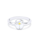 Bague Scarabée or blanc 18 carats sertie d'une pierre précieuse au choix