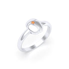 Bague Scarabée or blanc 18 carats sertie d'une pierre précieuse au choix Saphir orange