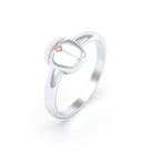 Bague Scarabée or blanc 18 carats sertie d'une pierre précieuse au choix