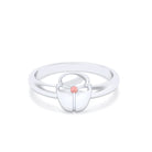 Bague Scarabée or blanc 18 carats sertie d'une pierre précieuse au choix