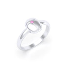 Bague Scarabée or blanc 18 carats sertie d'une pierre précieuse au choix Saphir rose