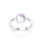 Bague Scarabée or blanc 18 carats sertie d'une pierre précieuse au choix