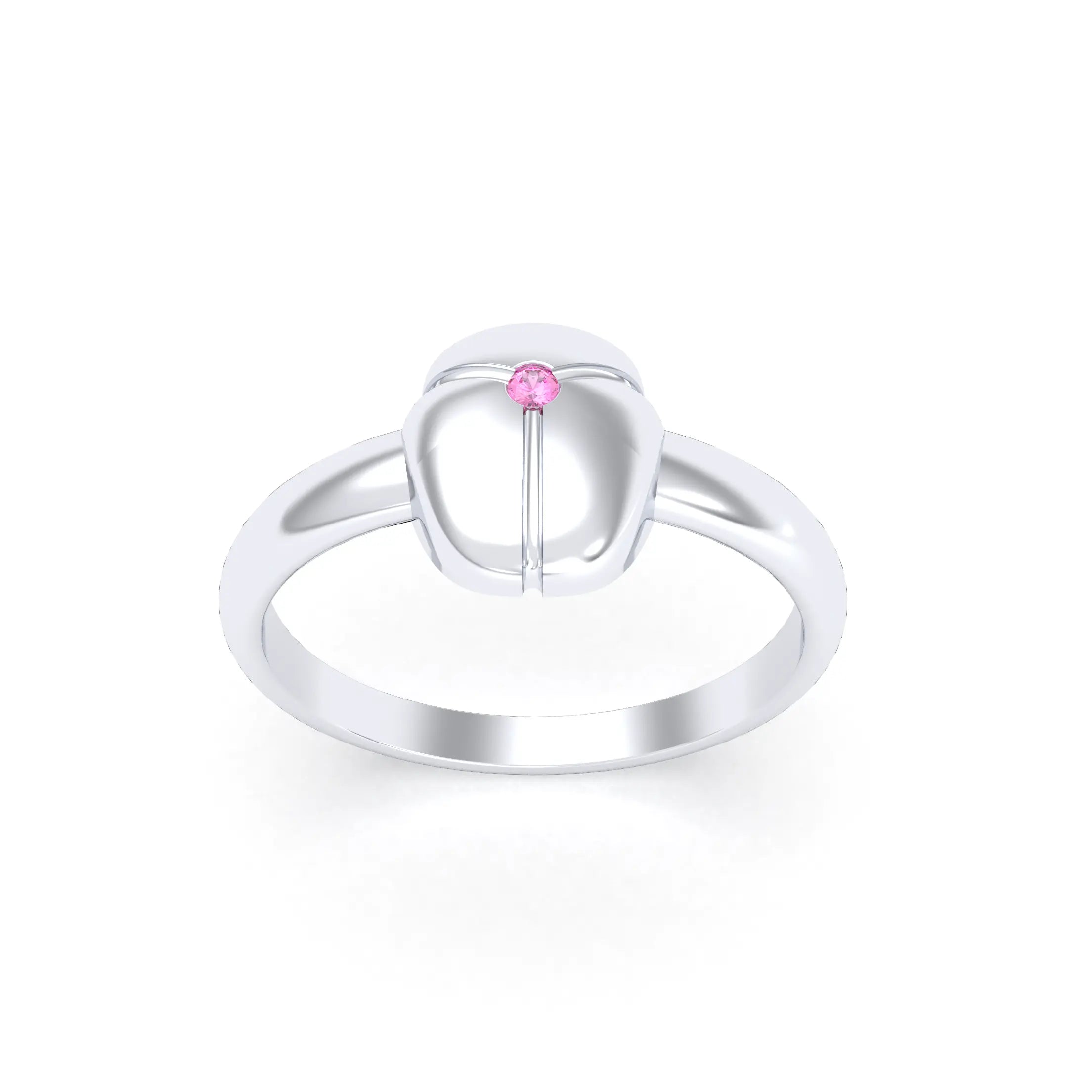 Bague Scarabée or blanc 18 carats sertie d'une pierre précieuse au choix
