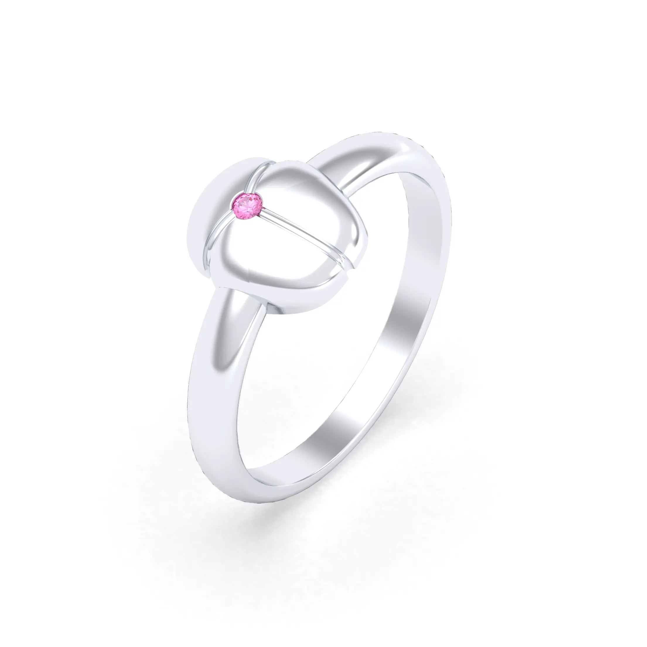 Bague Scarabée or blanc 18 carats sertie d'une pierre précieuse au choix