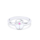 Bague Scarabée or blanc 18 carats sertie d'une pierre précieuse au choix