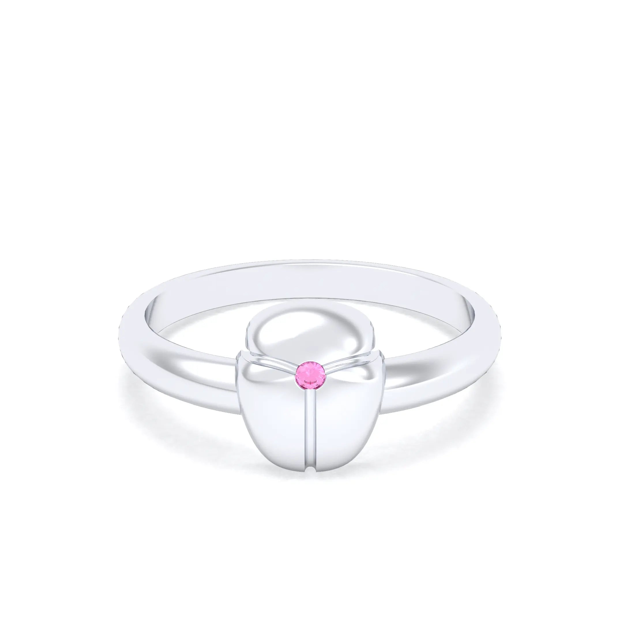 Bague Scarabée or blanc 18 carats sertie d'une pierre précieuse au choix