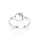 Bague Scarabée or blanc 18 carats sertie d'une pierre précieuse au choix