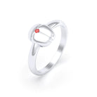 Bague Scarabée or blanc 18 carats sertie d'une pierre précieuse au choix