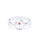 Bague Scarabée or blanc 18 carats sertie d'une pierre précieuse au choix