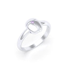 Bague Scarabée or blanc 18 carats sertie d'une pierre précieuse au choix Saphir violet