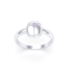Bague Scarabée or blanc 18 carats sertie d'une pierre précieuse au choix