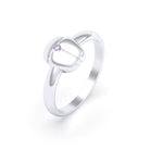 Bague Scarabée or blanc 18 carats sertie d'une pierre précieuse au choix