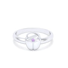 Bague Scarabée or blanc 18 carats sertie d'une pierre précieuse au choix