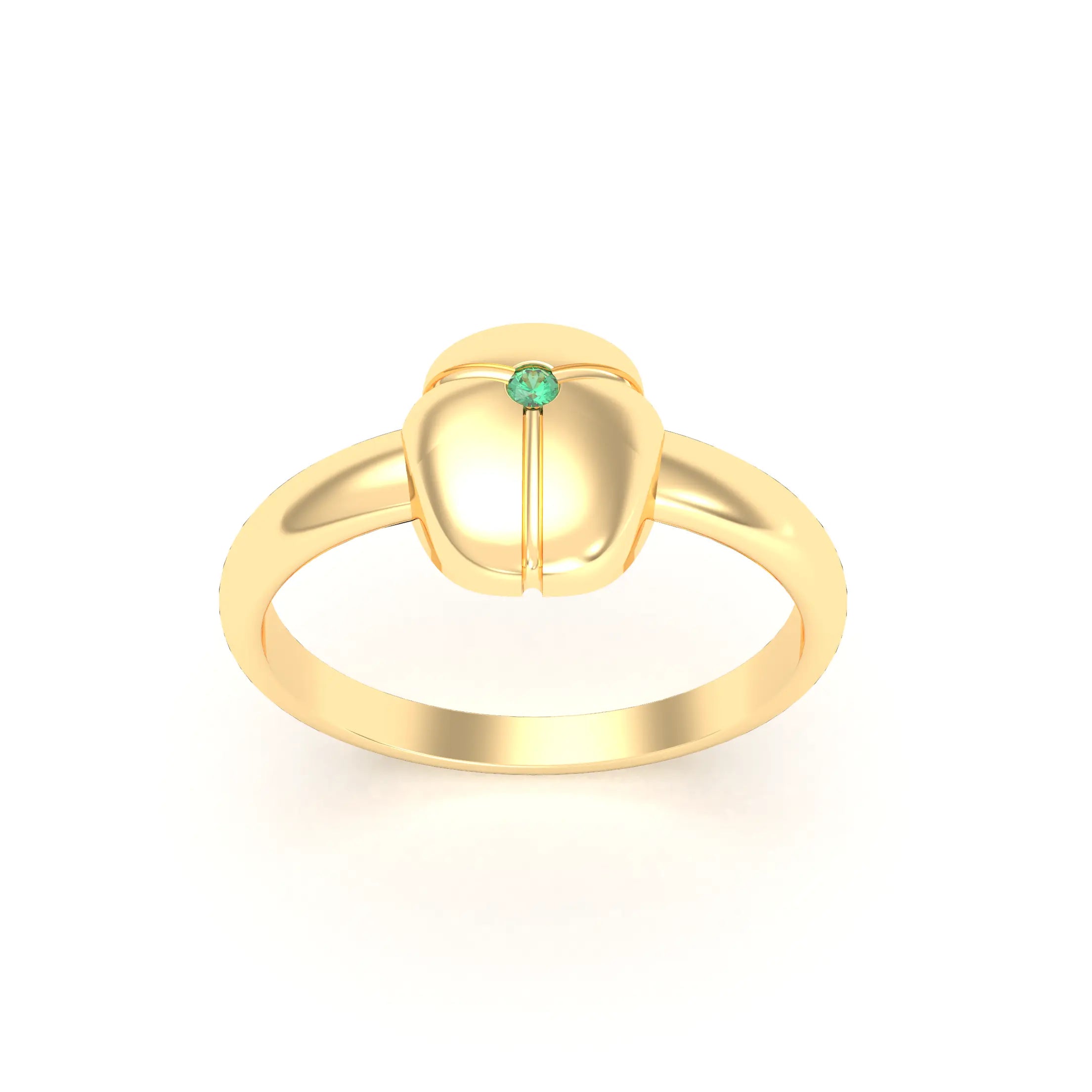 Bague Scarabée or jaune 18 carats sertie d'une pierre précieuse au choix