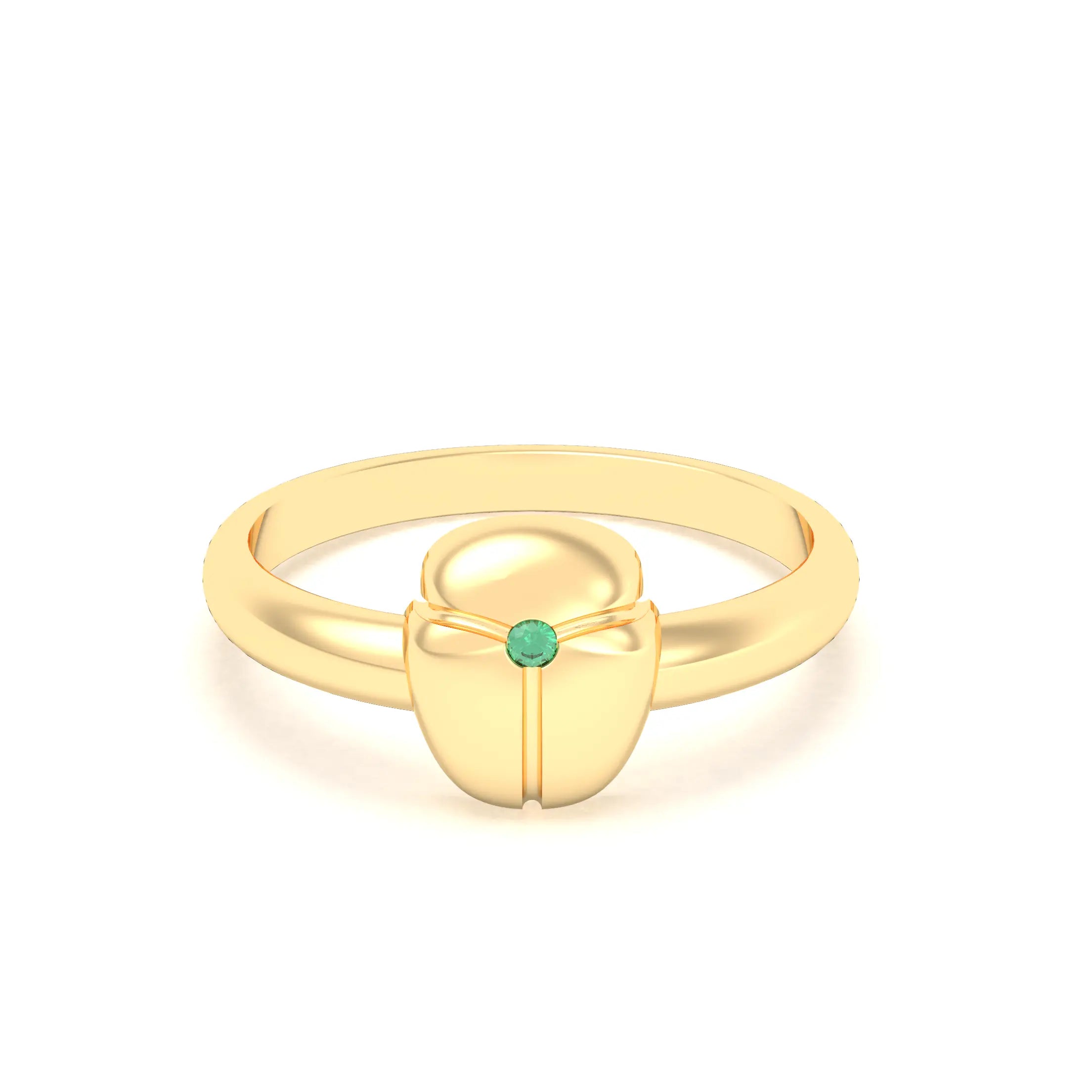 Bague Scarabée or jaune 18 carats sertie d'une pierre précieuse au choix