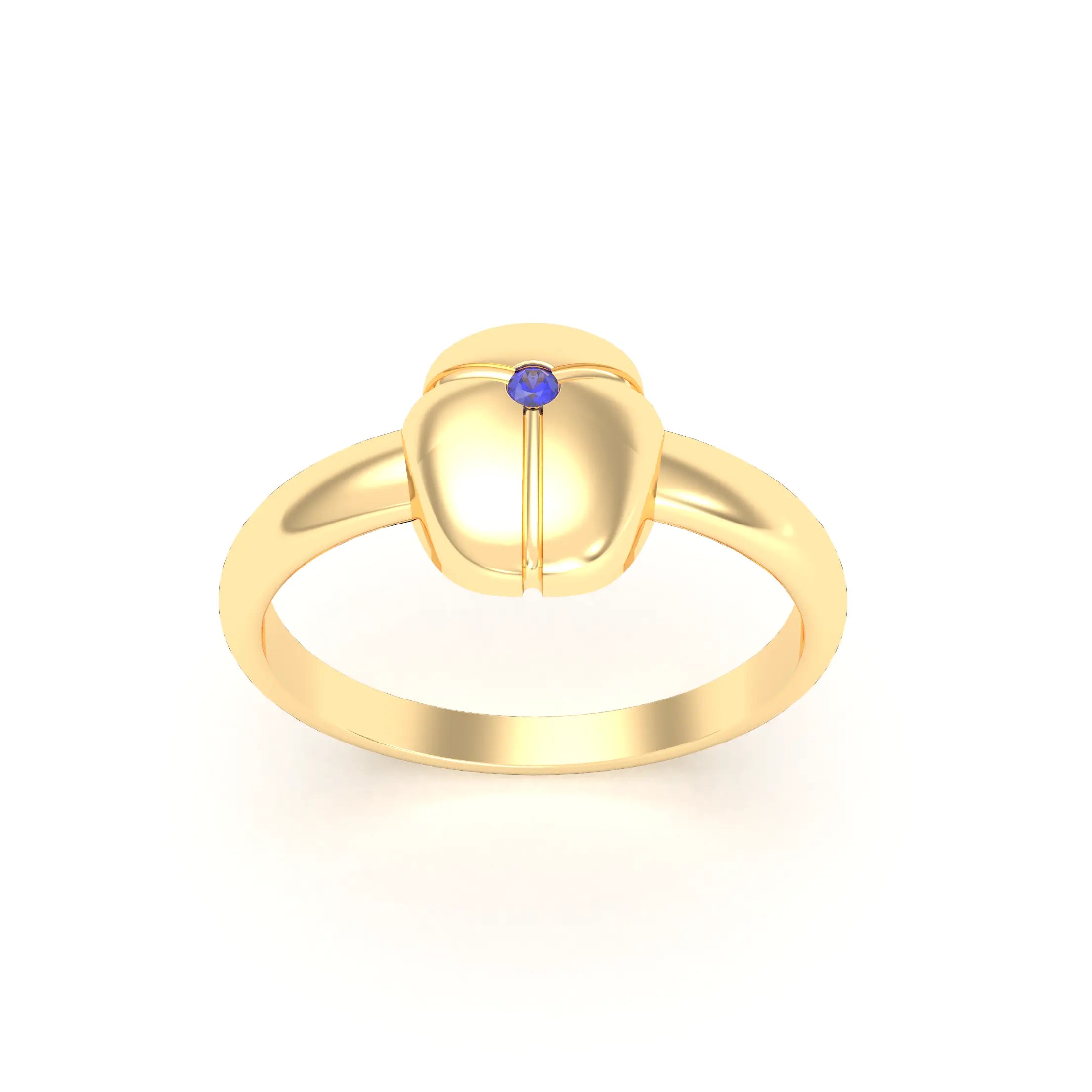 Bague Scarabée or jaune 18 carats sertie d'une pierre précieuse au choix