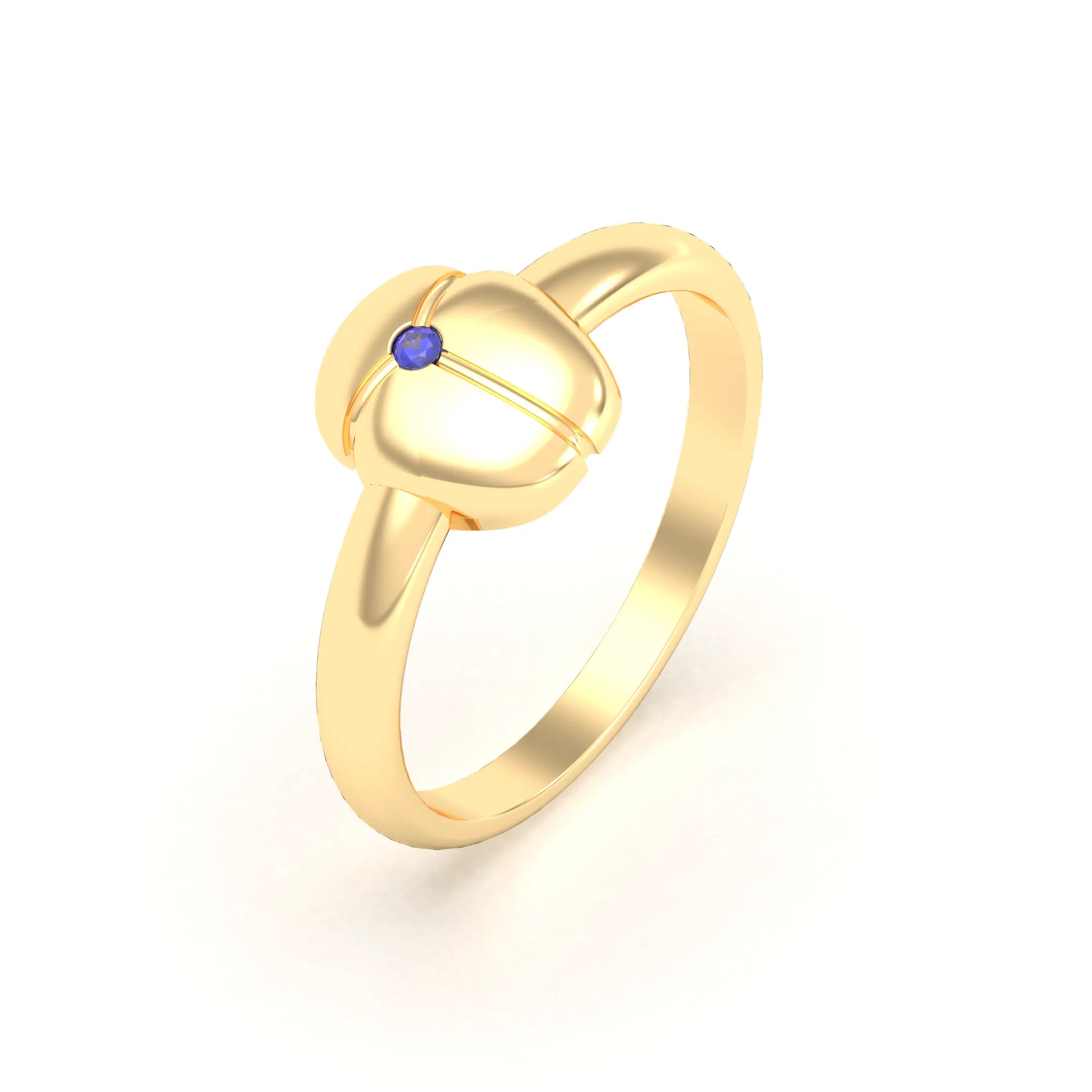 Bague Scarabée or jaune 18 carats sertie d'une pierre précieuse au choix
