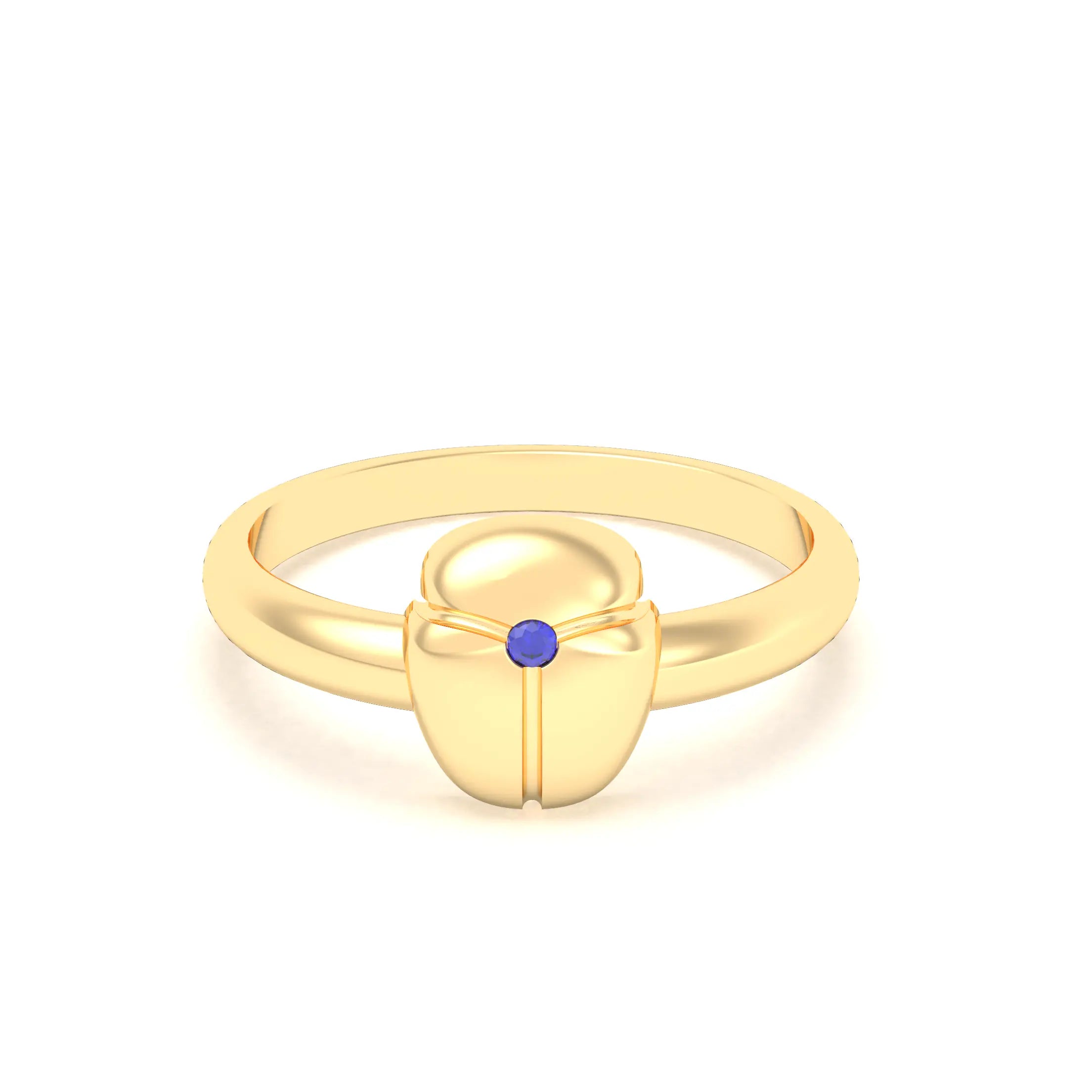 Bague Scarabée or jaune 18 carats sertie d'une pierre précieuse au choix