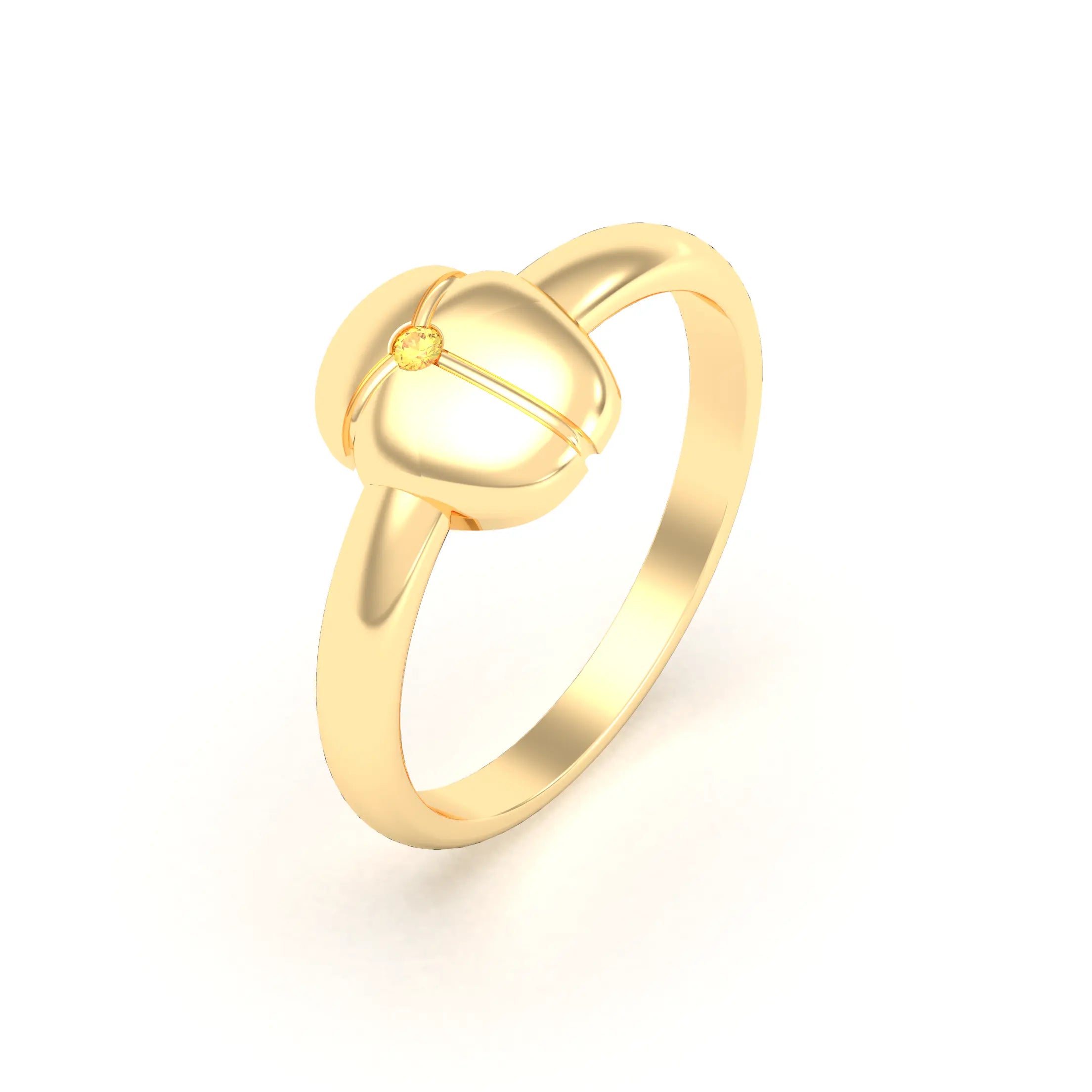 Bague Scarabée or jaune 18 carats sertie d'une pierre précieuse au choix